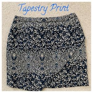Tapestry Print Asymmetrical Mini Skirt